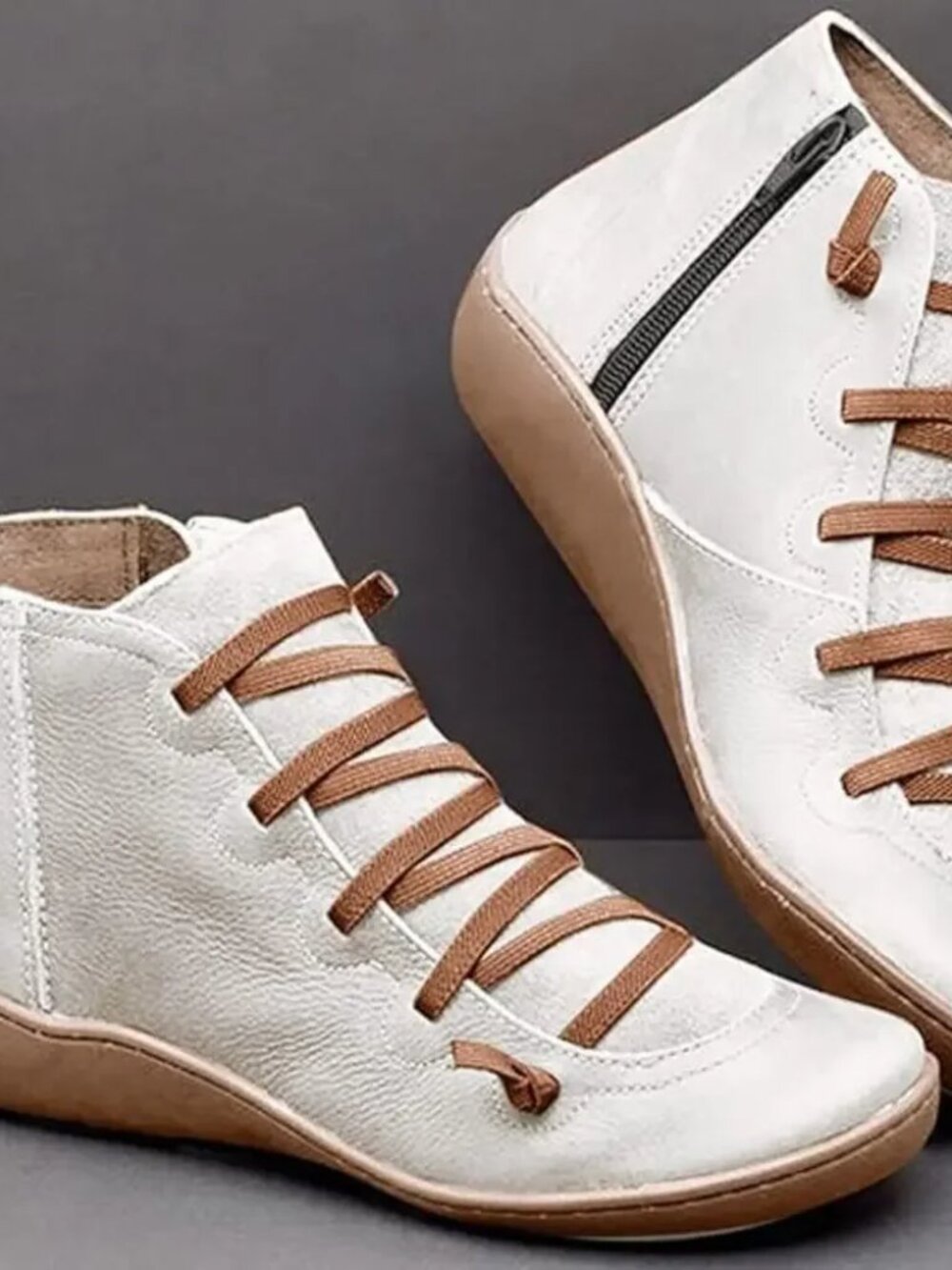 NEW |Ankle Boots White Round Toe Casual Comfortable Lightweight